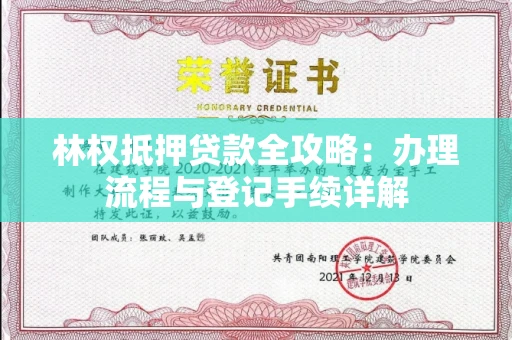 太原林权抵押贷款全攻略:办理流程与登记手续详解