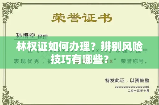 太原林权证如何办理?辨别风险技巧有哪些?