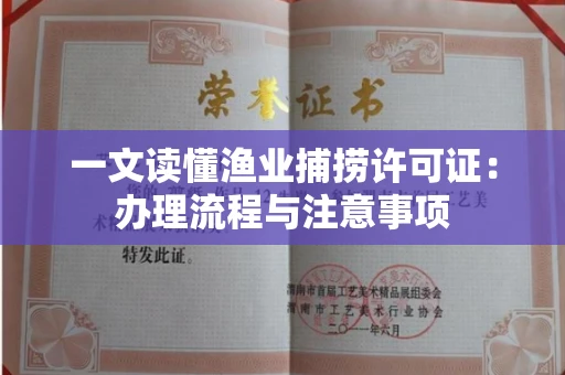 太原一文读懂渔业捕捞许可证:办理流程与注意事项