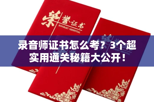 太原录音师证书怎么考?3个超实用通关秘籍大公开!